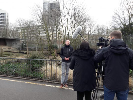 Mit Pressesprecher Christoph Schütt, Zoo Köln