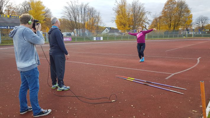 Beim Training mit Vater Hussong und Christin Hussong